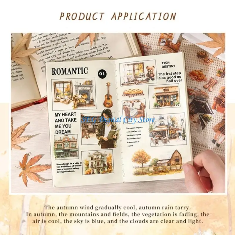 

U75B Seasonal Flower Sticker Set For Childrens Handmade Album Diaries Crafting