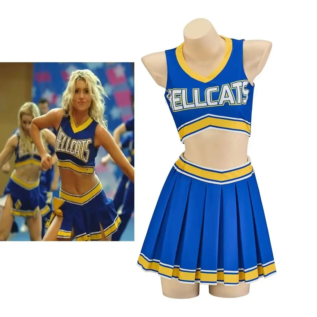 

Marti Perkins косплей ТВ костюм Hellcats сексуальный женский укороченный топ юбки униформа черлидинга костюм Хэллоуин танцевальная одежда