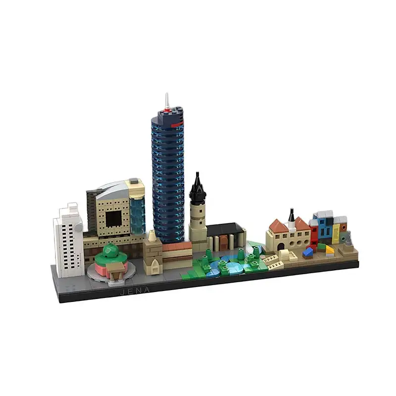 World Famous Architecture Series Jena Skyline Building Model Toys Small Particle Assembly Block Children Boys Birthday Gift