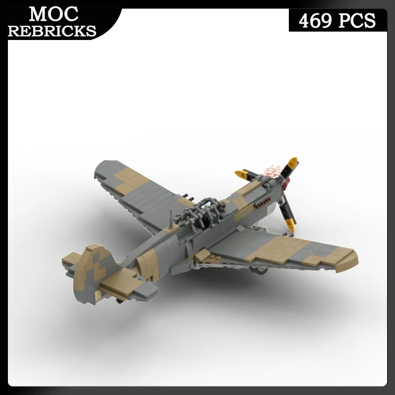 WW2 Military Weapons US Aviation Fighter P-40 Warhawk Aircraft Air Fores MOC Building Blocks Educational Bricks Airplane Gifts