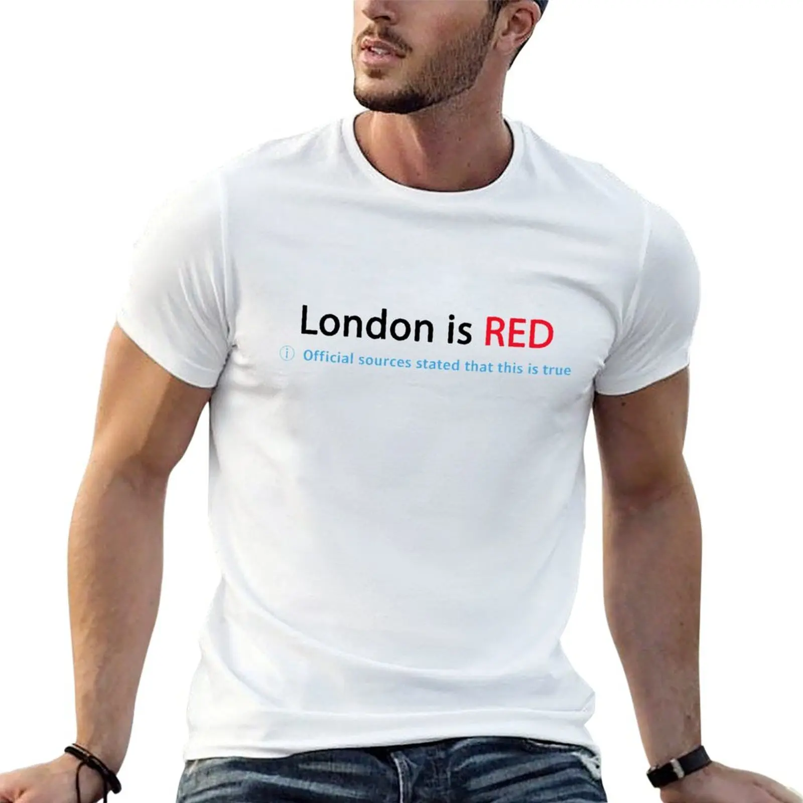 

London is RED - Official Sources tweet Twitter T-Shirt t shirt man cotton t shirts for man slim fit T-Shirt