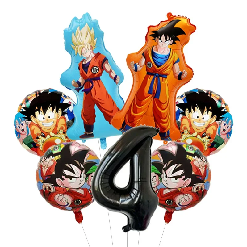 Dragon Ball Z Themen-Bachelor-Party Ballon-Set Vier-Sterne-Folienballon mit Goku-Aufdruck für Anime-Fans Feier – Detail 4