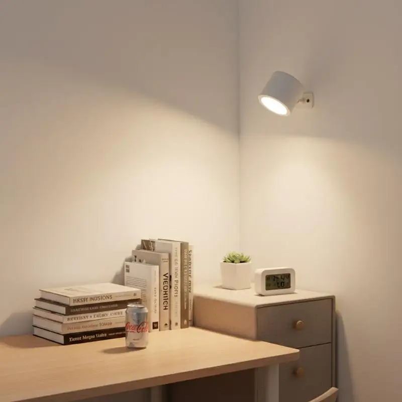 360 Degree Rotatable LED Wall Lamp Magnetic Rechargeable Wireless Remote Control for Home Bedroom Study Lighting