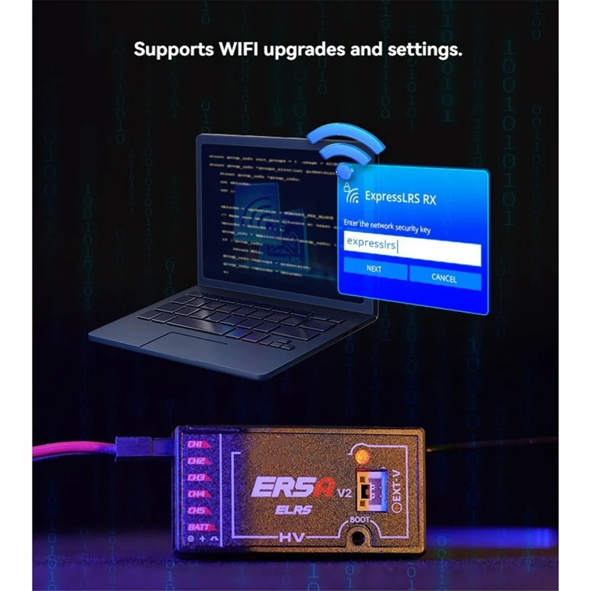 

ER5A V2 ШИМ-приемник ER5A 2,4 ГГц 5CH ExpressLRS ШИМ-мини-приемник Поддержка возврата напряжения для FPV-дронов Богатая