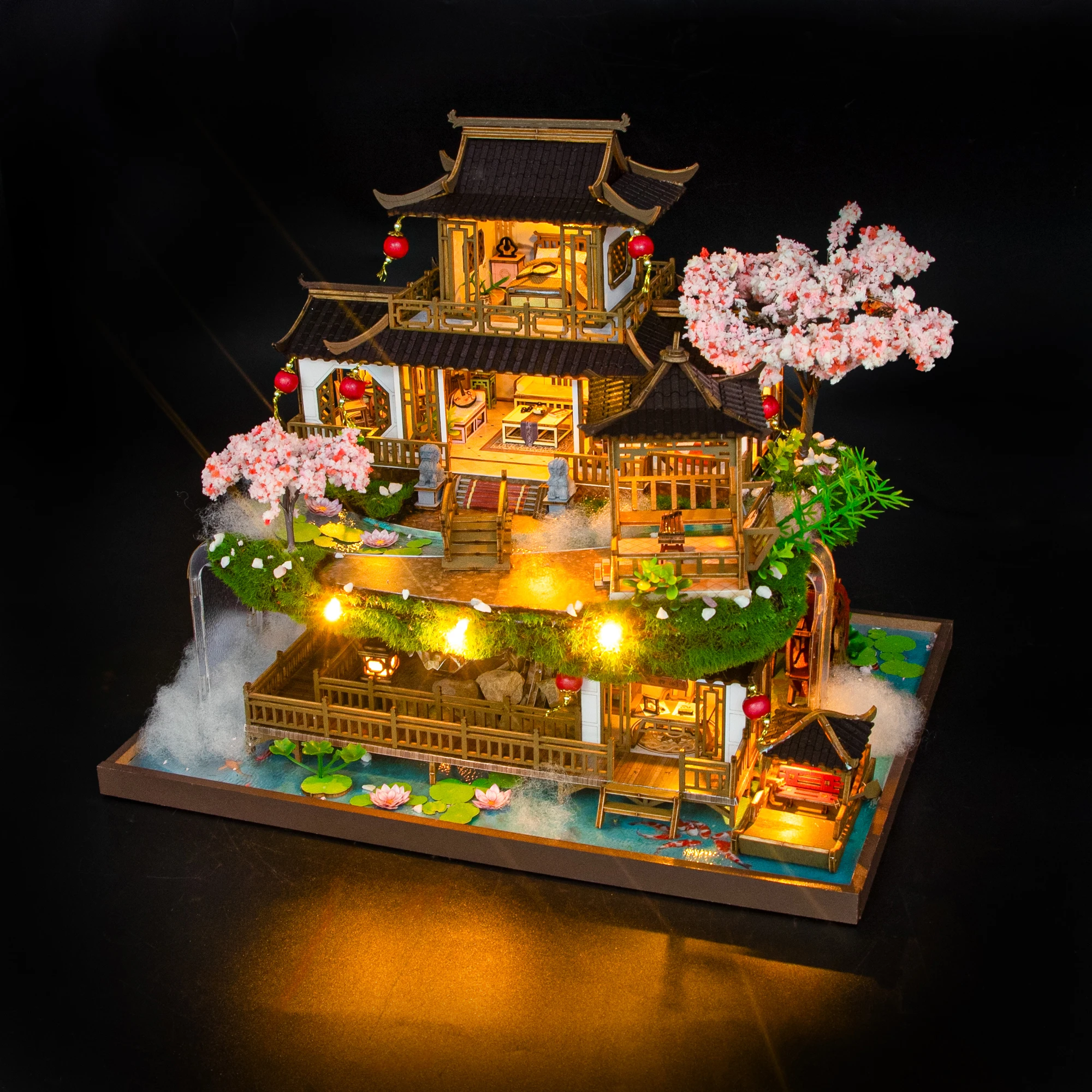 DIY houten miniatuur bouwpakket poppenhuizen met meubels Chinese oude Casa poppenhuis handgemaakt speelgoed voor meisjes kerstcadeaus