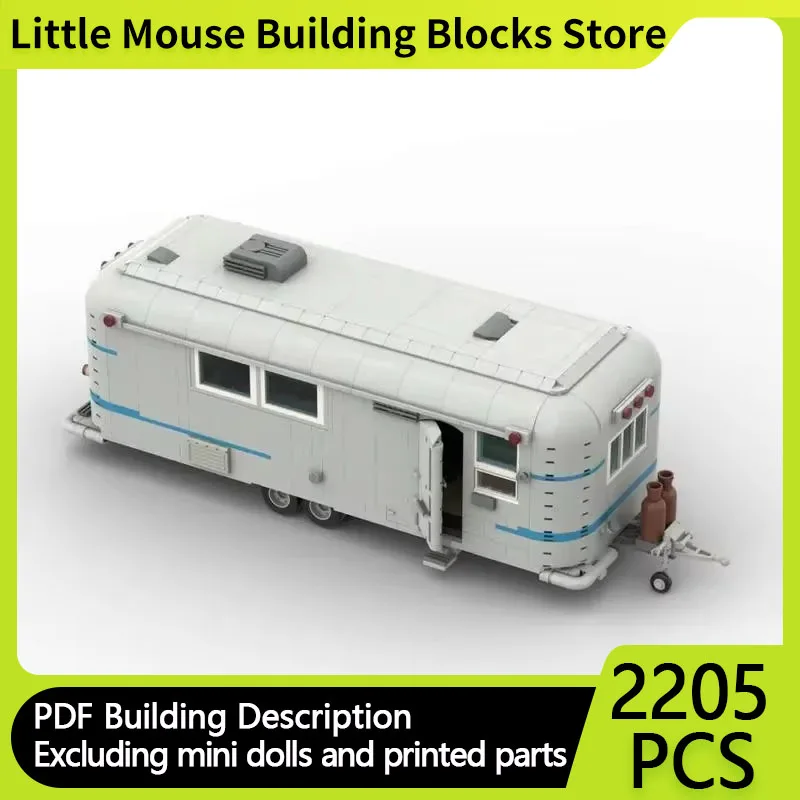 City Car Model MOC Building Bricks Classic American Camping Trailer Modular Technology Gifts Holiday Assemble Children Toys Suit