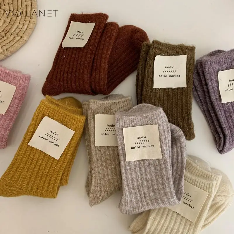 Women's Socks Warm Wool Winter Thick Snow Casual Cashmere Business Socks Harajuku Designer Socks