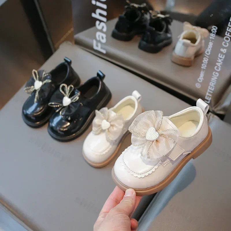 

Kids Casual Shoes Children‘s Leather Shoes Toddlers Girls Party Flats Kids Non-slip Loafers Fashion Bowknot Girls Lolita Shoes