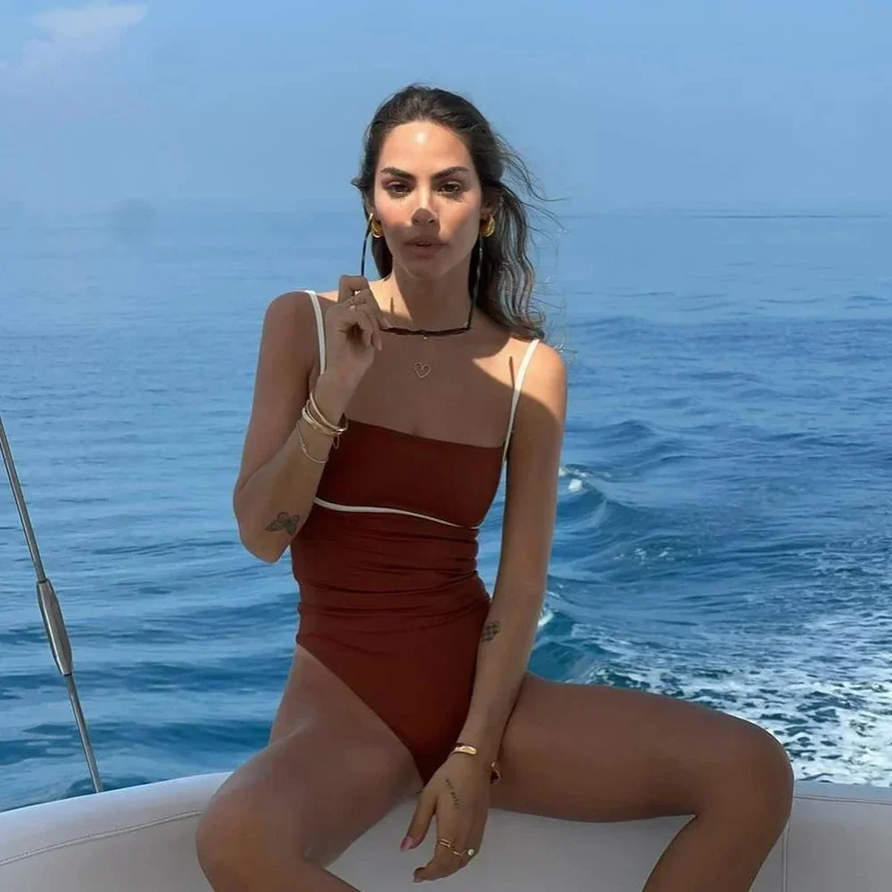 Push Up Women One Piece Swimsuits 2025 Black Female Swimwewar High Cut Brazilian Biquini Halter Swimming Suits Beachwear