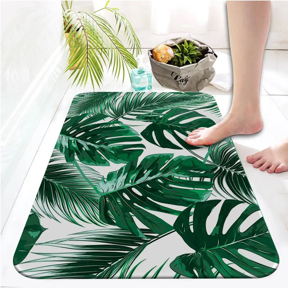 Tropical Palm Leaf Cactus Monstera decorazione cucina zerbini 50x80 tappeto di velluto zerbino pavimento interno bagno tappeto antiscivolo