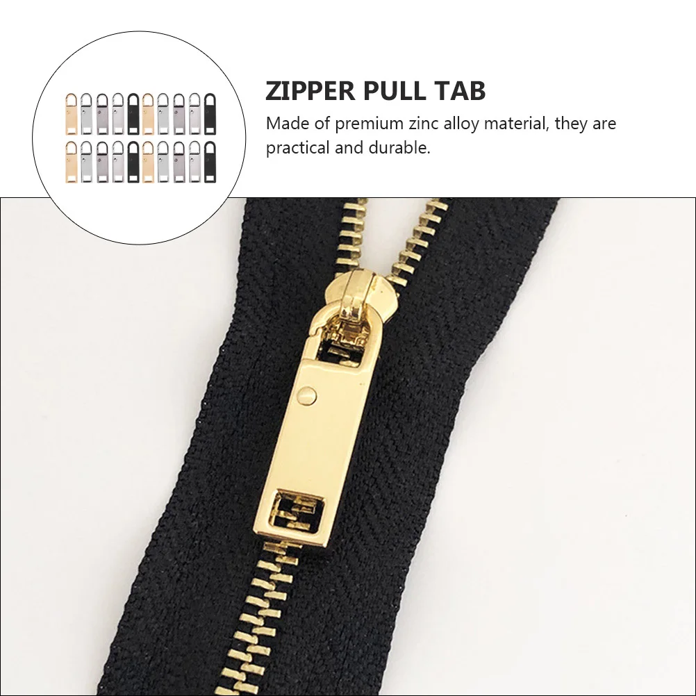 

20Pcs Bag Zipper Head Puller Eco-Friendly Washable Coat Sportswear Zippers Extender Repair Fixer Zipper Pull Tab