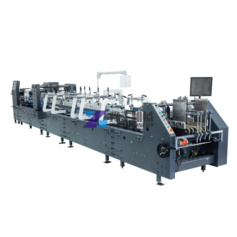 Factory Direct Yugong 650/800/1100AS Pre-folding 3 Points Crash Lock Bottom Box Folding Gluing Machine Automatic Folder Gluer