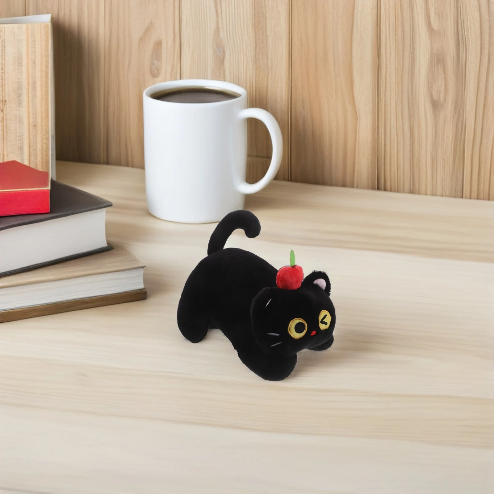 Pluszowy kotek z kreskówki, miękka i urocza maskotka, słodka dekoracja do sypialni, kawaii kociak, towarzysz snu, prezent dla dziewczynek.