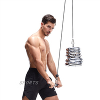 Cable Machine Attachments Fitness Arm Biceps Triceps Blaster Handle Gym Fitness Equipment Weight Lifting Workout Bar Pull Rope