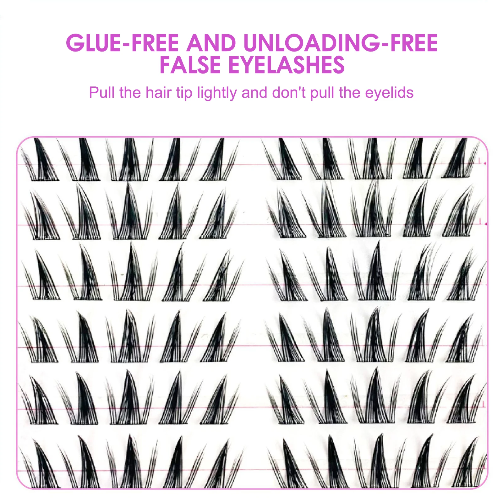 10 แถว Self กาวขนตาปลอม Cluster ผีเสื้อหนาแน่นธรรมชาติเดี่ยว 9-13 มม.Eyelashes Extension สําหรับแต่งหน้า