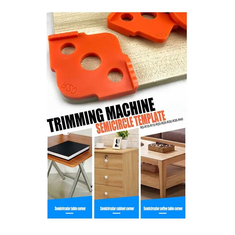 4Pcs Holzbearbeitung Router Ecke Radius Vorlagen Jig R5 Bis R40 Routing Gebogene Ecken Fräsen Rund Radian-ABXK