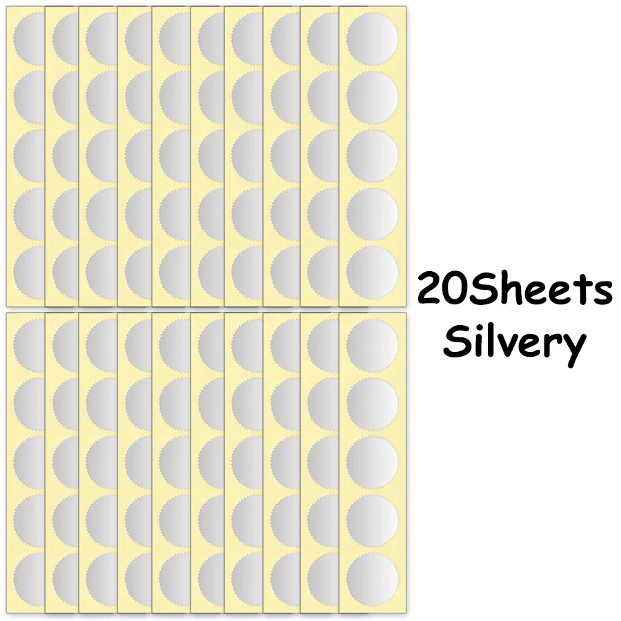 45mm Round Scalloped Edge Embossed Seal Stickers