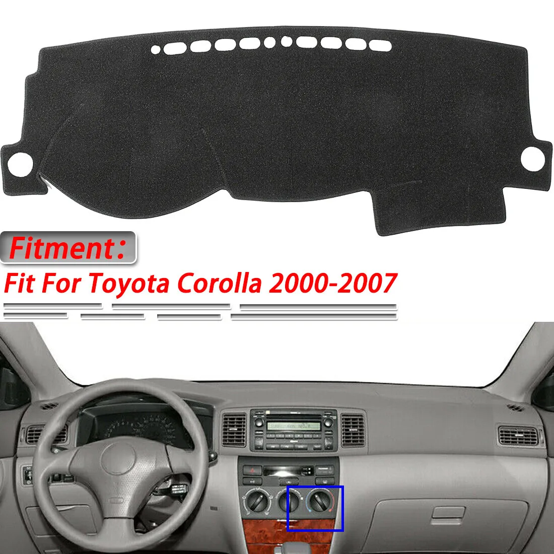 

Коврик для приборной панели, защита от солнца Dashmat, подходит для Toyota Corolla 2000-2007