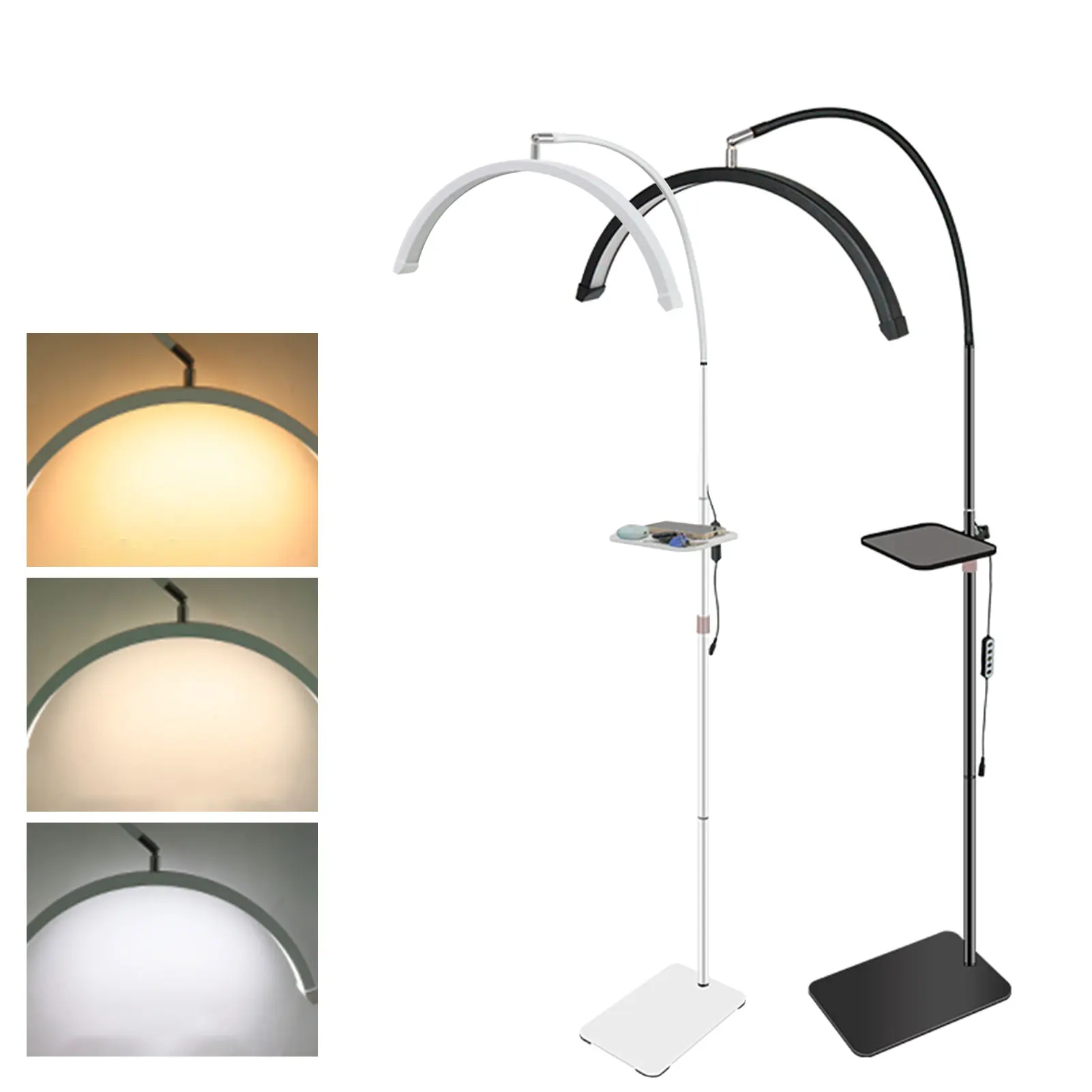 

U-образный светильник в форме полумесяца 36 Вт, косметическая лампа для наращивания ресниц, ногтей, напольный светильник с подносом, U-образный светодиодный торшер