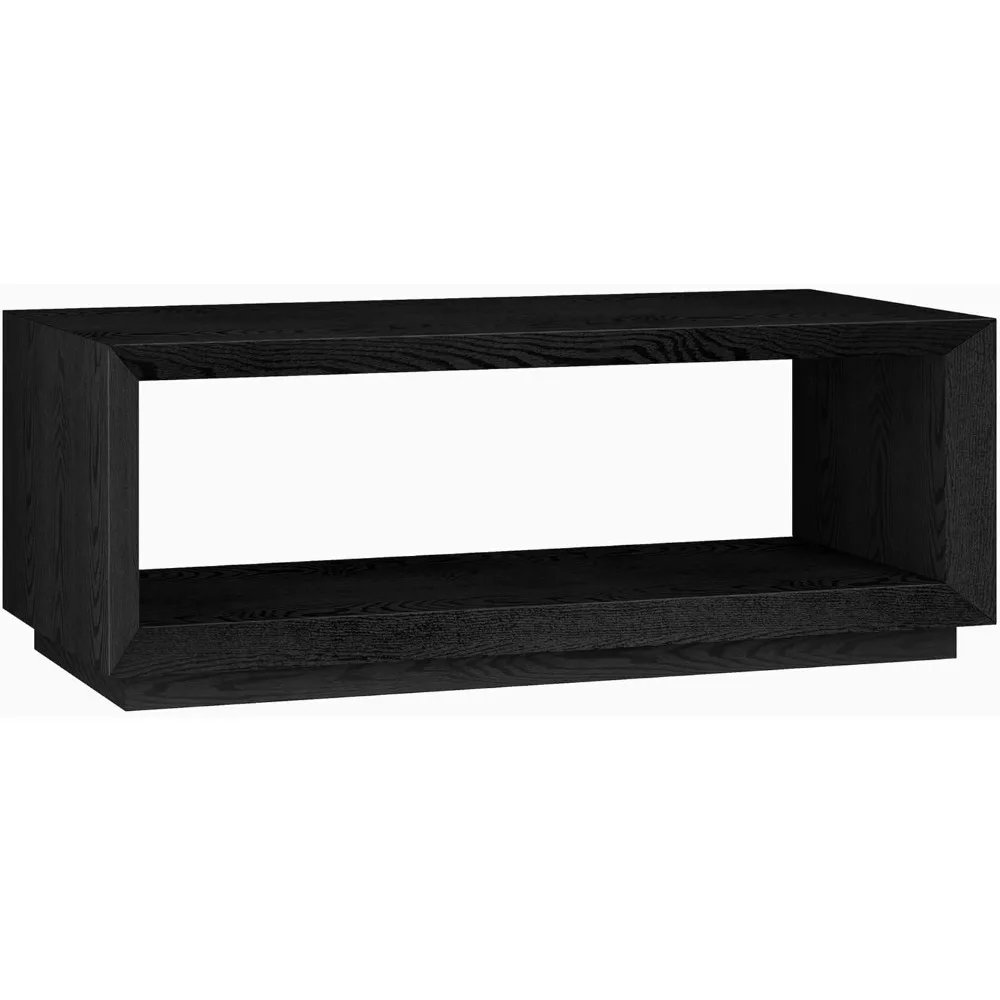 

Henn&Hart 48" Wide Rectangular Coffee Table in Black, for Home, Living Room, Bedroom, Entertainment Room, Office