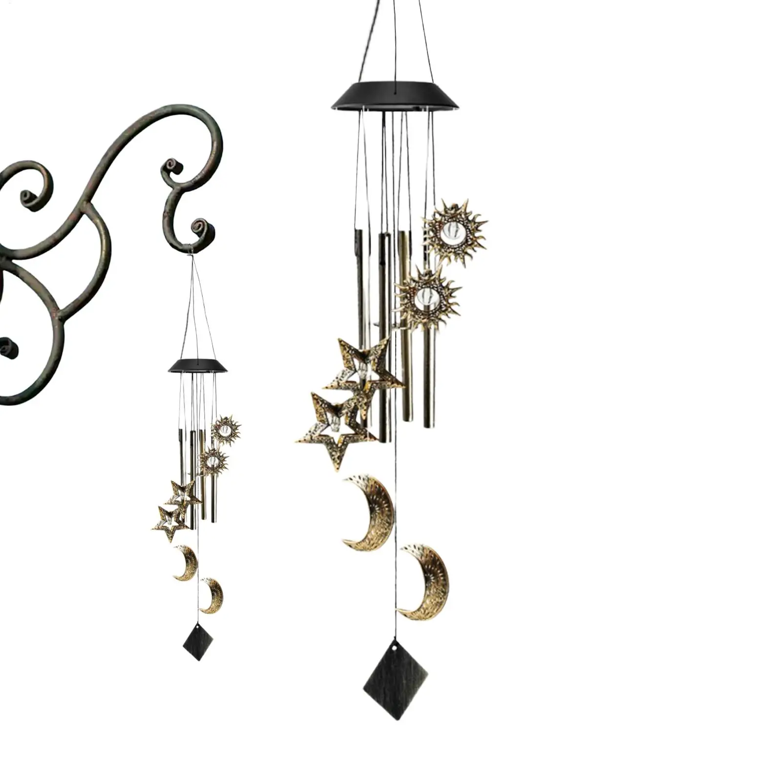 

Solar Wind Chimes Solar Wind Chimes for Outside Ambient Lighting Waterproof Moon Star Garden Decor Lawn Ornaments for Patio Yard
