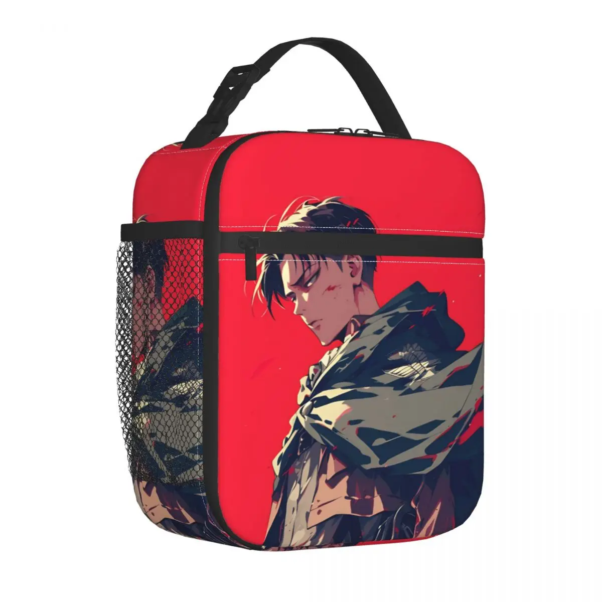 Levi Ackerman Anime Insulated Lunch Bag Large AOT Lunch Container Cooler Bag Tote Lunch Box Office Picnic Food Storage Bags