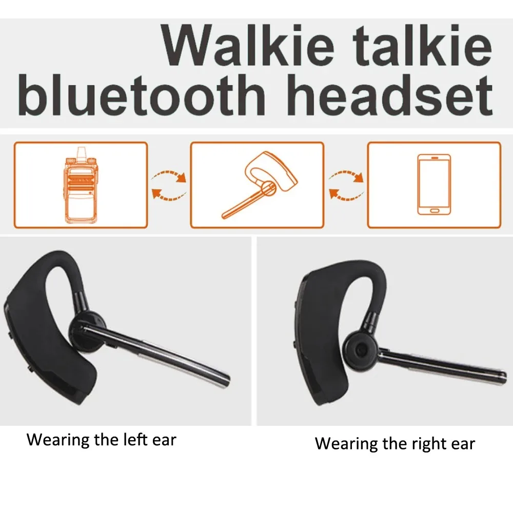 Walkie Talkie Handsfree nirkabel, Headset Bluetooth, Earphone PPT untuk Motorola, 2 pin CP200, CP040, EP450, Radio dua arah,