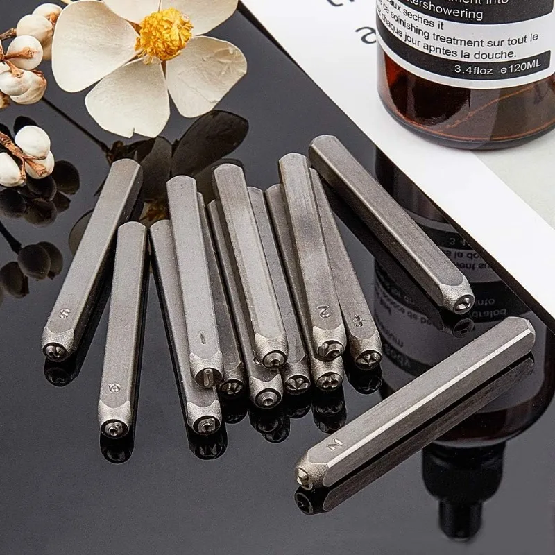 36 Pcs 3mm Letter and Number Metal Stamp Set Alphabet A-Z and Number 0-9 Iron Lowercase Stamps Punch Press Tool