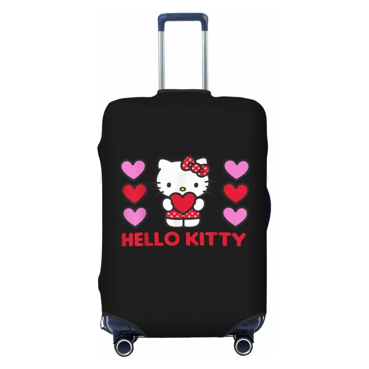 

Custom Hello Kitty Valentine Hearts Luggage Cover Protector Cute Travel Suitcase Protective Cover for 18-32 Inch