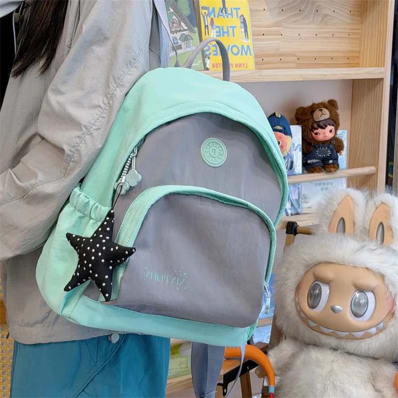 Women's Korean-style dopamine shoulder bag, lightweight and casual backpack for students, perfect for outings, with a large capa