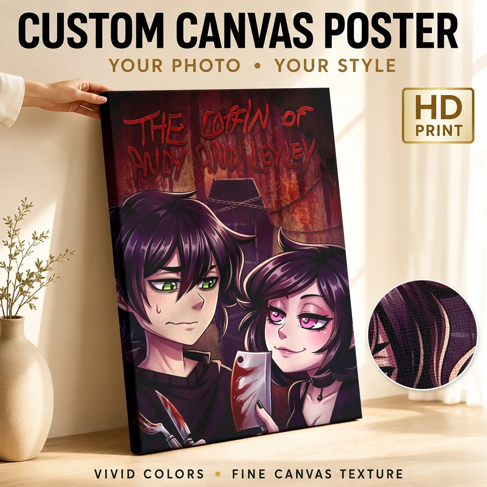 Coffin Of Andy And Leyley Canvas Print Customized Photo Colorful Anime Drawing Wall Art For Home Entertainment Room Gamer Gift