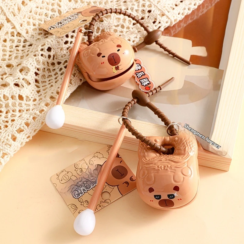 New Product Capybara Wooden Fish Tapping Decompression Artifact For Emotional Stability Desktop Ornament Decoration Toy Gift