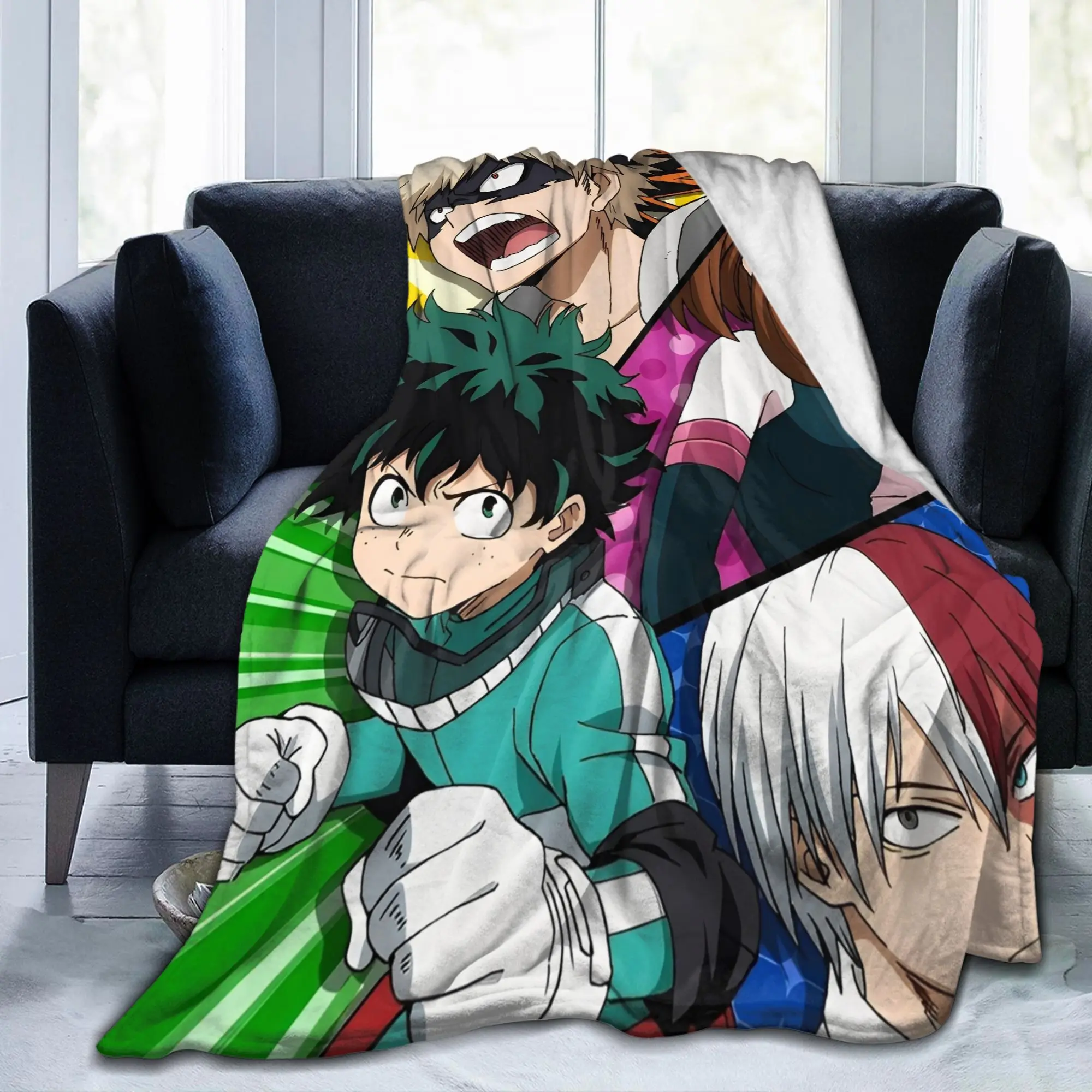 My Hero Academia Class 1-A Blanket Flannel  Winter MHA Anime Multifunction Super Soft Throw Blankets for Couch