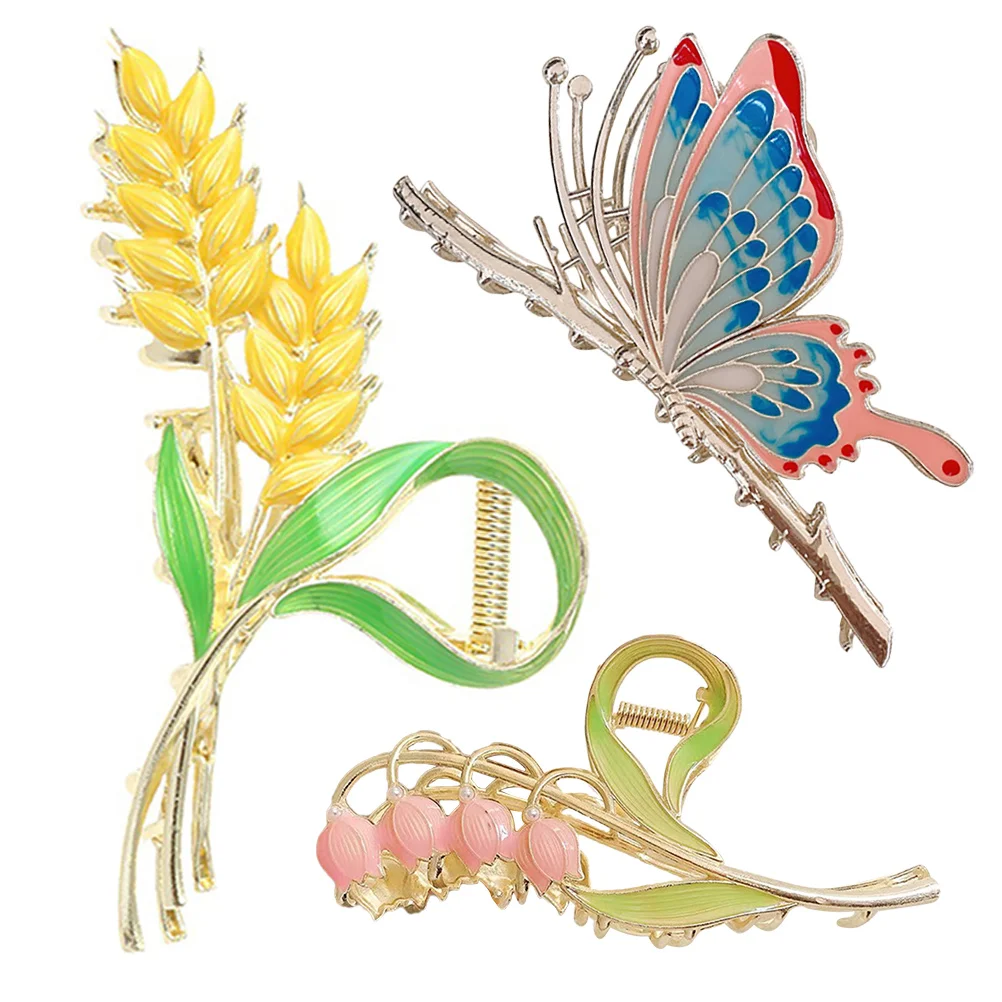 

3pcs Hair Clips Women Girls Jaw Claw Accessories Alloy Sturdy Thick Fine Long Hair Everyday Party Wedding Prom