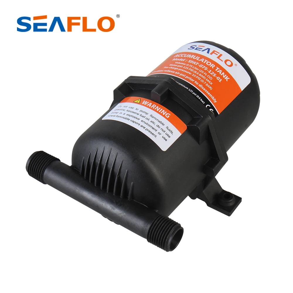 

SEAFLO Пищевой насос для воды или лодки и автофургона, аккумуляторный бак 0,75 л и 1 л, аккумуляторный бак под давлением