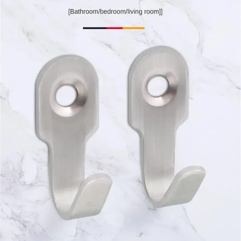 1pcs Kitchen Bathroom Hooks Stainless Steel Hanging Adhesive Hooks Stick Wall Door Clothes Handbag Towel Holder Wall Hange