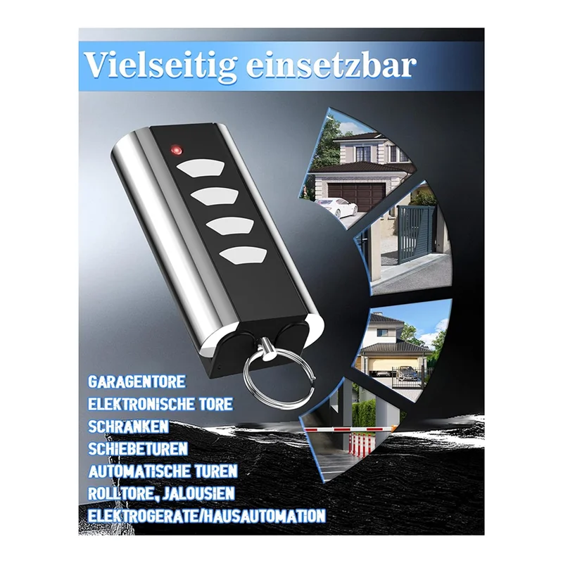 FORW-2Pcs 433.92 Mhz Garage Opener For Standard Steel Handheld Transmitter,Garage Door Opener For Crawford RCU433 4K,RCU433-2