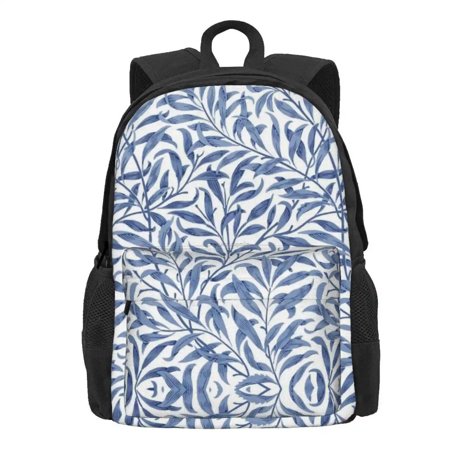 William Morris Willow Bough Blue & White Pattern School Bags Travel Laptop Backpack Flowers Art Nouveau Botanical William