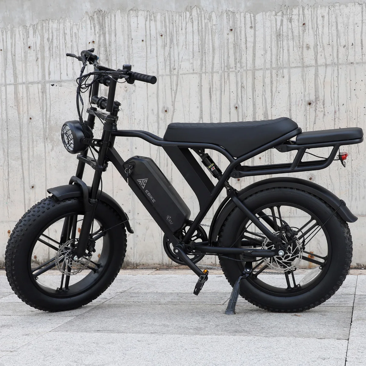 

EU 20 Inch Fat Tire Ebike Retro Motorcycle Style with Bafang Motor Lithium Battery 15AH Front LED Headlight for Outdoor Use
