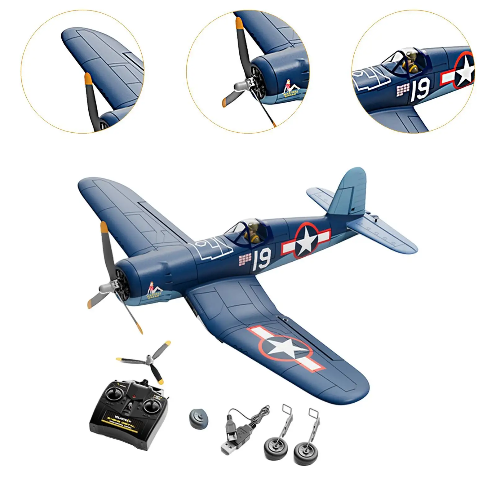 Avion RC 500mm, envergure fixe avec moteur sans balais, contrôle facile, jouet de jeu en plein air, modèle de chasse pour enfants et adultes, cadeau d'anniversaire