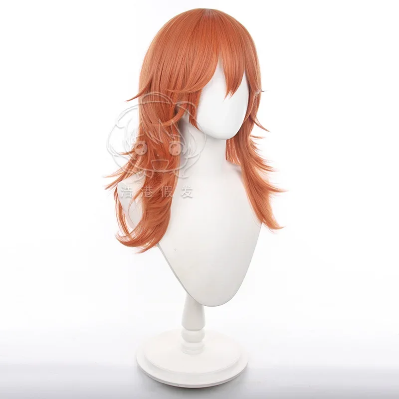 Motosserra homem cosplay peruca anjo diabo longo cabelo laranja unisex anime japonês vestir-se perucas festa desempenho traje acessórios