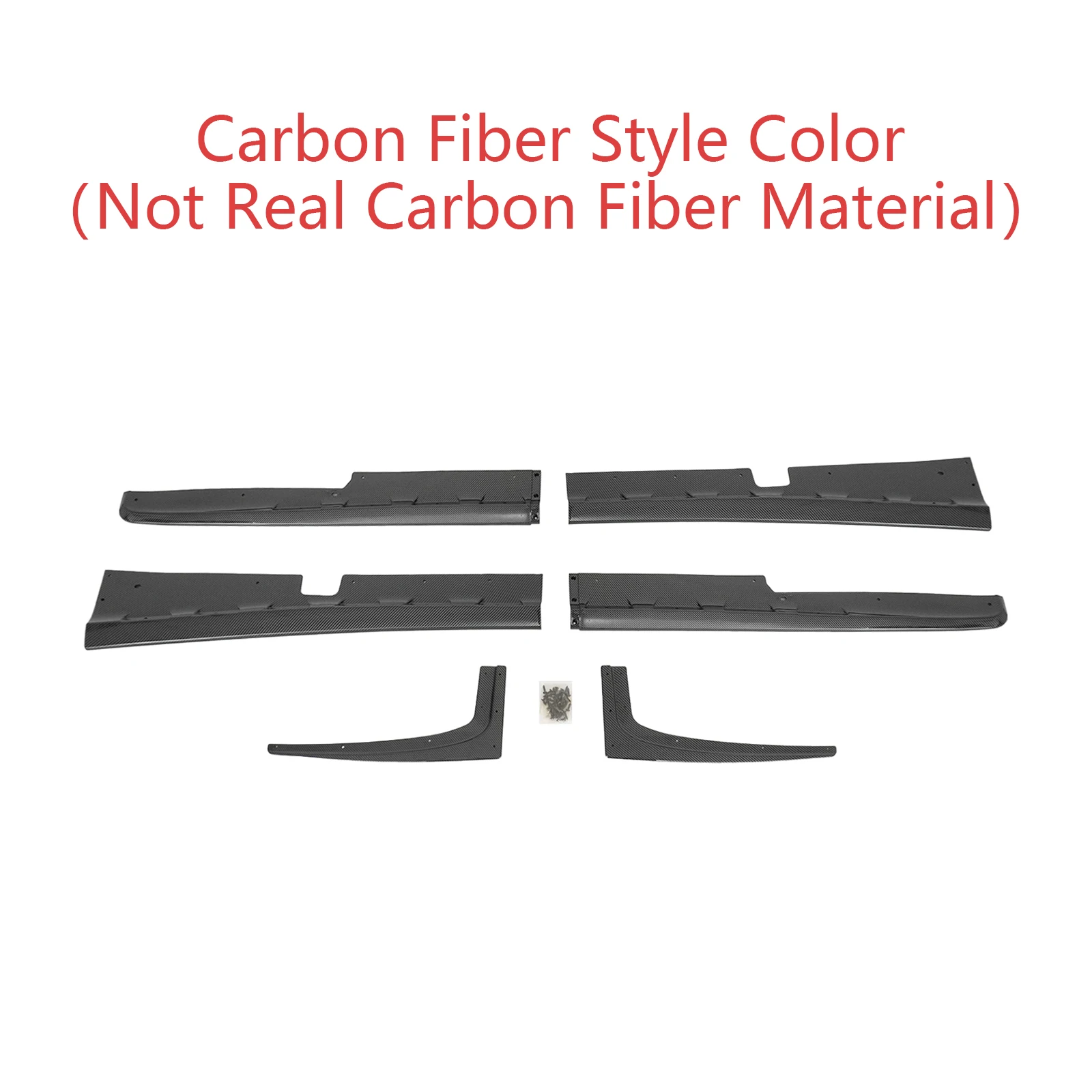 6PCS Car Side Skirt &Mudguard For Chevrolet Corvette C5 1997-2004 All Model Glossy Black Carbon Fiber Look Auto Accessories view 3