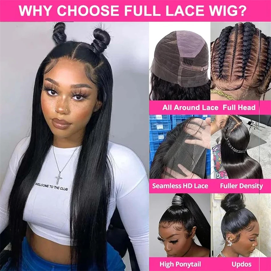 360 Full Lace HD Transparent Wig Human Hair Bone Straight Frontal Wig Bone Straight 13x4 Lace Front Human Hair Wigs For Women