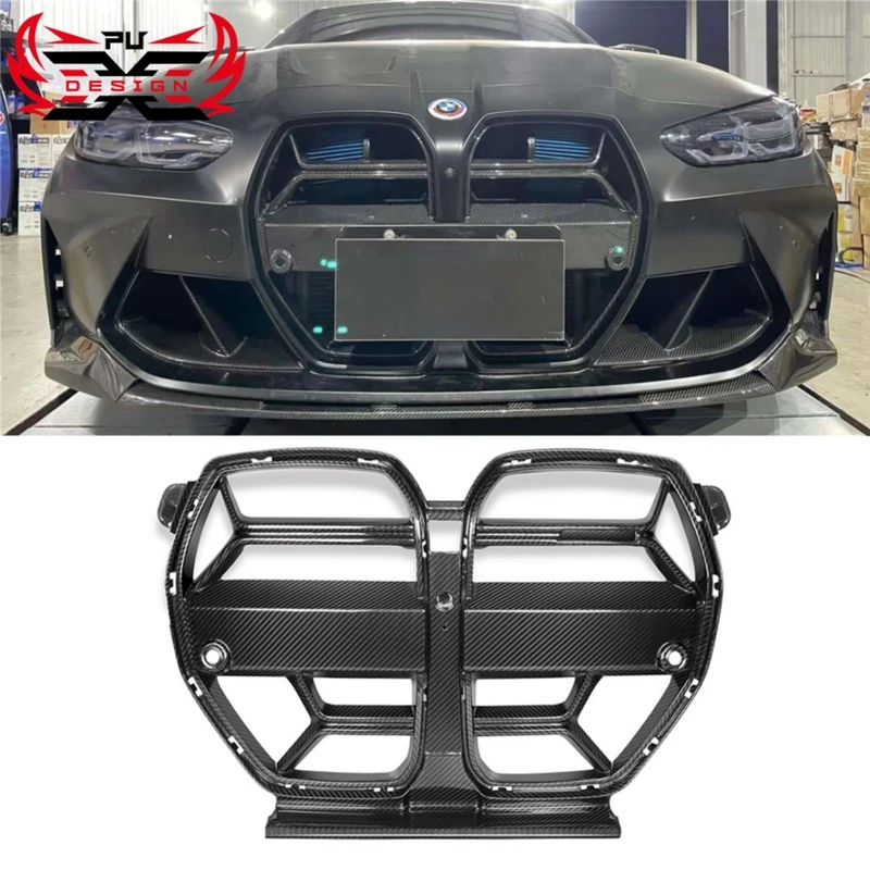 

Dry Carbon Fiber Front Grilles Kidney Grill CSL Style Front Bumper Center Mesh For BMW M3 M4 G80 G82 G83 Body Kit