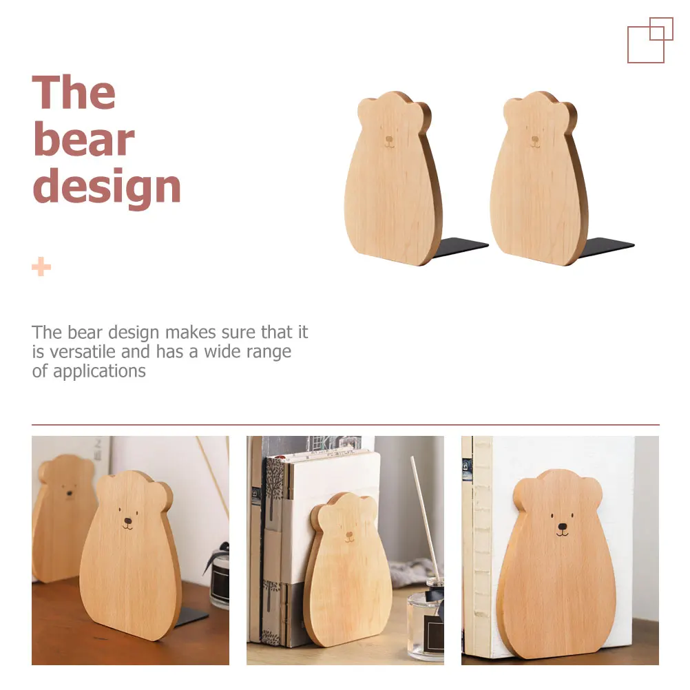 

2 шт., подставки для книг с героями мультфильмов, деревянные бытовые офисные настольные аксессуары, очаровательная форма медведя, современная подставка для книг, домашняя кофейня