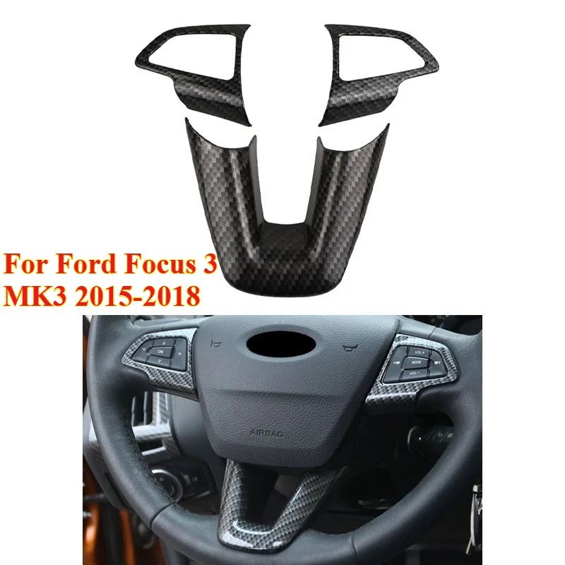 

4 шт., украшение на руль, монтажная рамка, накладка для Ford Focus 3 MK3 2015-2018, стиль салона автомобиля, аксессуары для интерьера