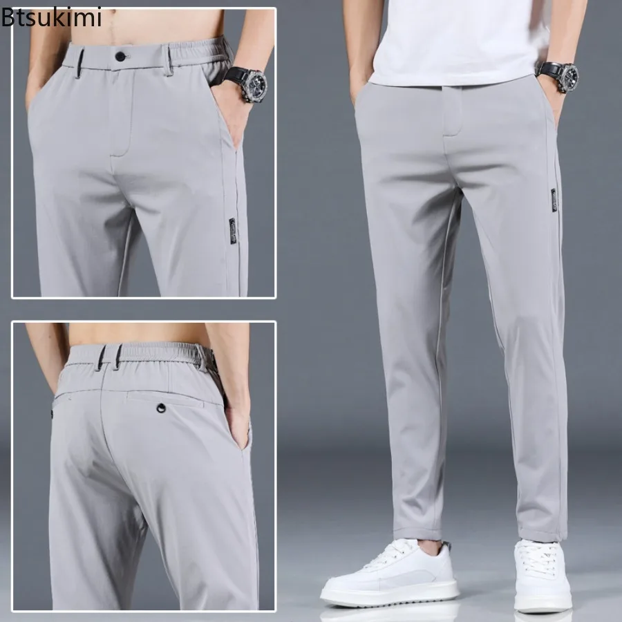 

Spring Summer Men's Golf Casual Slim Fit Pants High Quality Elastic Fashion Trend Versatile Casual Breathable Pants Five Colors