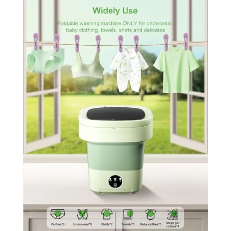 Lavadora portátil Mini lavadora 13L Capacidad mejorada con 3 modos de limpieza profunda para ropa interior Camisa Ropa de bebé Small It