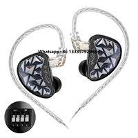 KZ AS24 PRO HIFI in Ear Wired Earphones 24 Unit Upgraded Balanced Armature Drive Adjustable Earbuds Gaming Earphones Headset