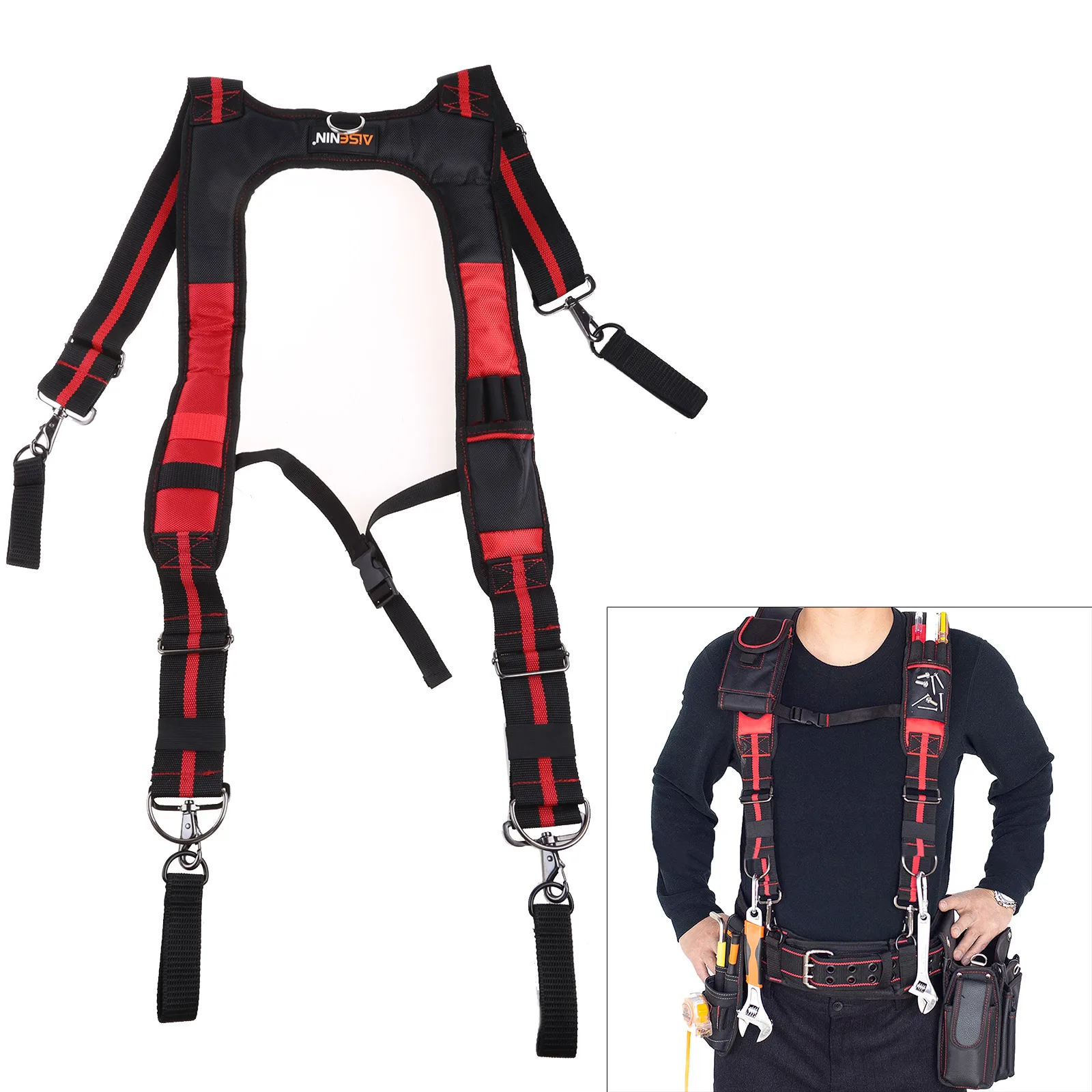 

Tool Belt Suspenders Heavy Duty Electrician Tool Belts Electrician's Bag with Lumbar Support for Carpenter Drop Shipping